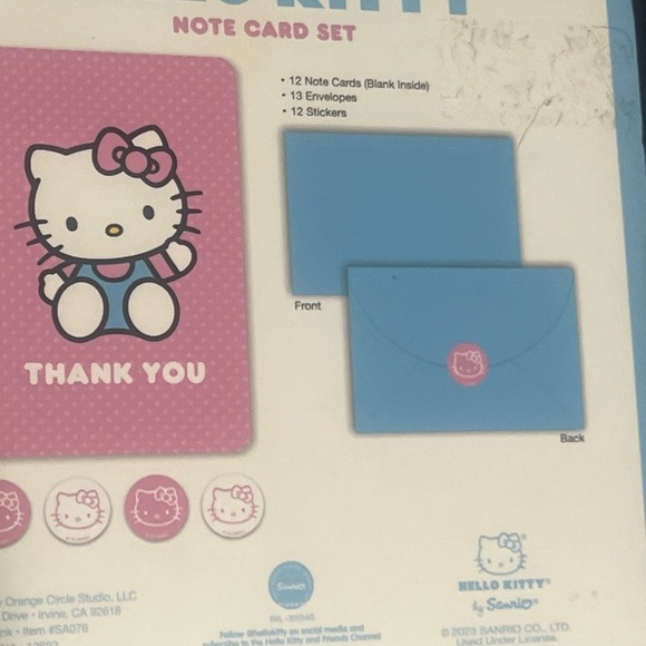 HELLO KITTY THANK YOU CARDS , NIB - Picture 3 of 7